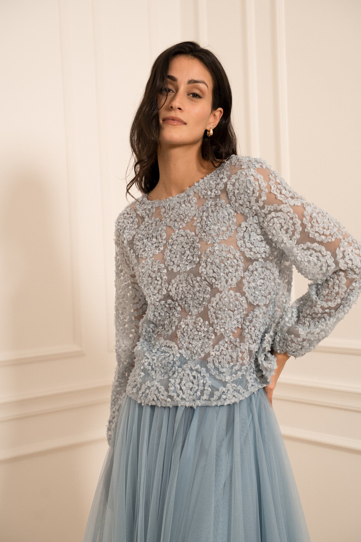 BLUZA ROZETA PLAVA