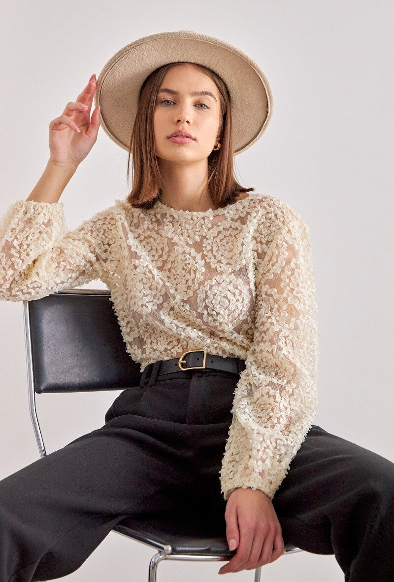 BLUZA ROZETA EKRU