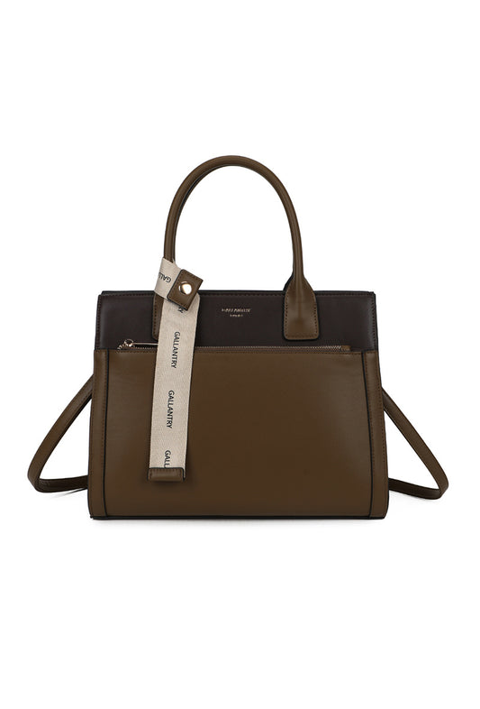 Taupe torba s ukrasnom trakom i torbicom – Taupe, prikaz 1
