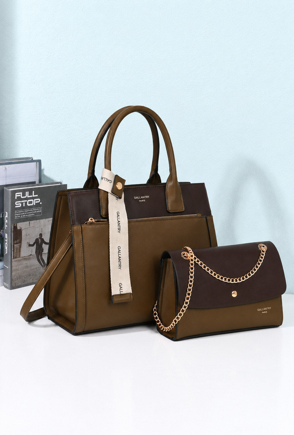 Taupe torba s ukrasnom trakom i torbicom – Taupe, prikaz 4