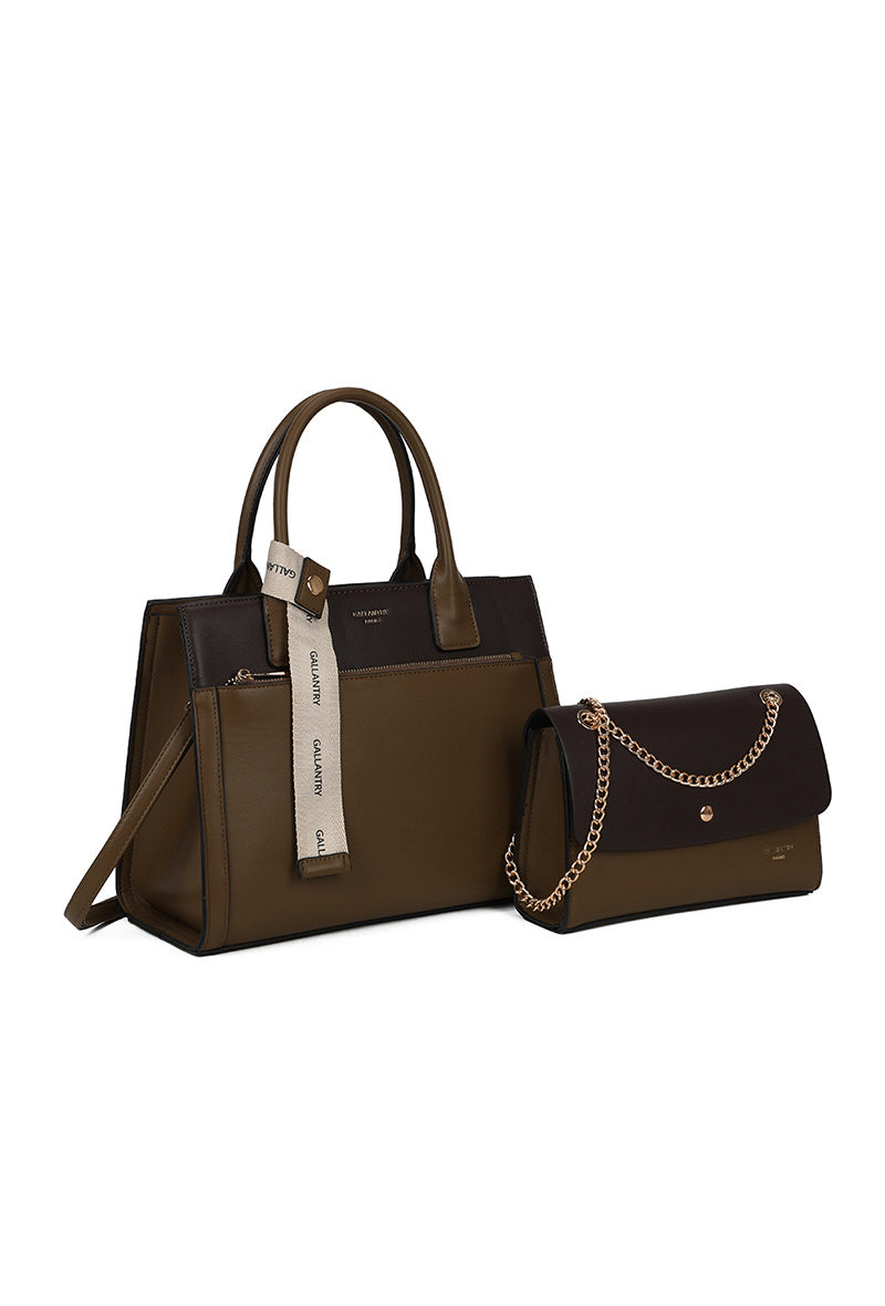 Taupe torba s ukrasnom trakom i torbicom – Taupe, prikaz 2