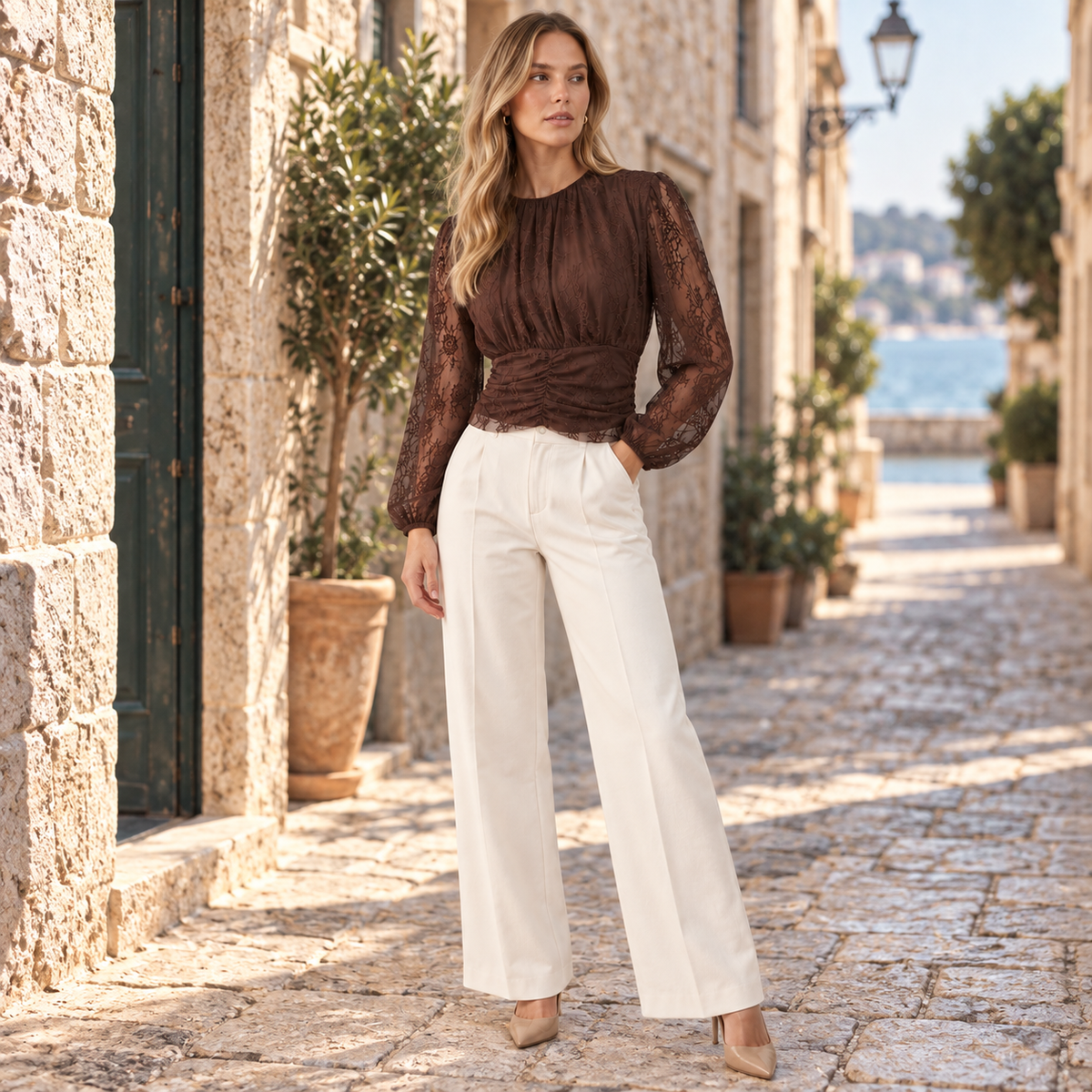Bluza s čipkastim rukavima – nova fotografija 12