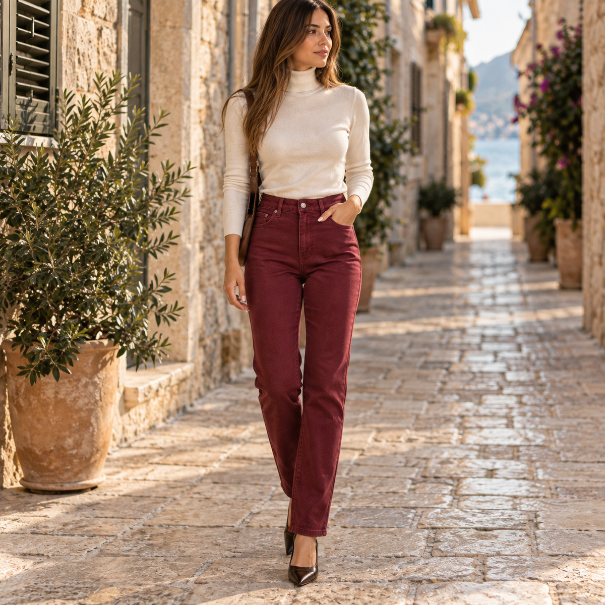 botun-bordo-traperice-ravnog-kroja-h6972 – nova fotografija 1