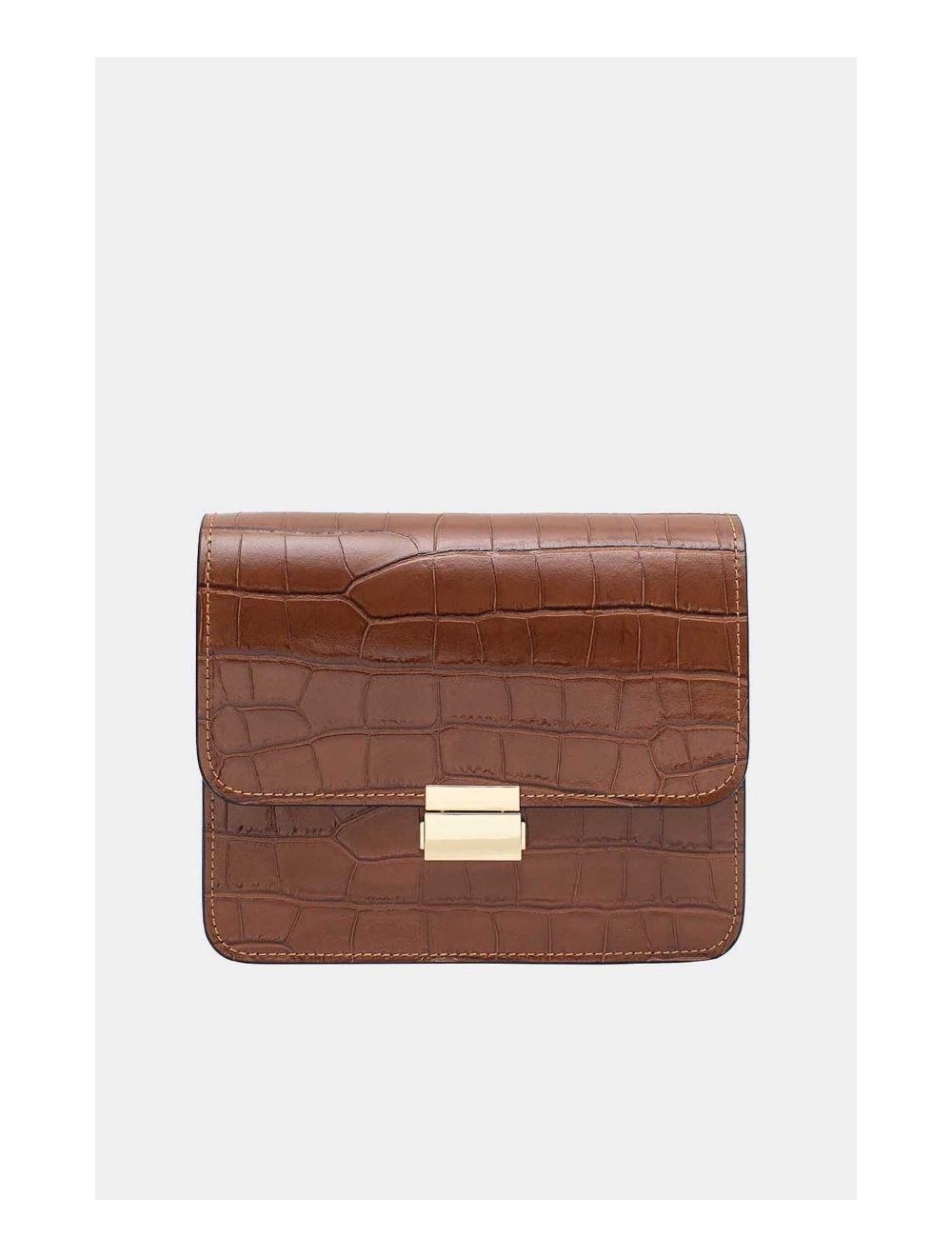 Kožna torba Milena Croco camel – prikaz 1