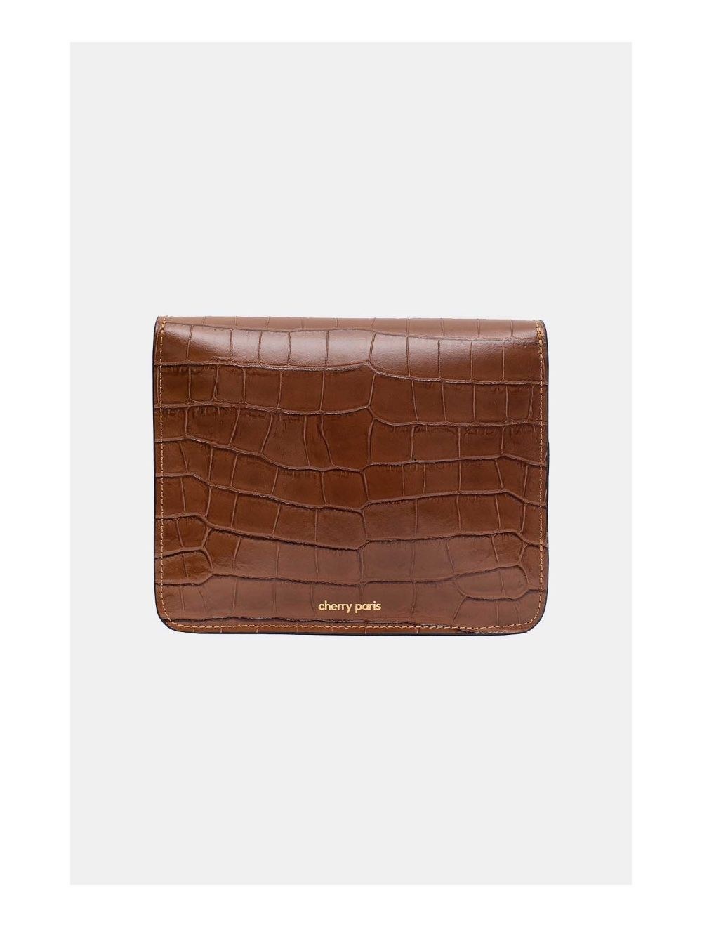 Kožna torba Milena Croco camel – prikaz 3