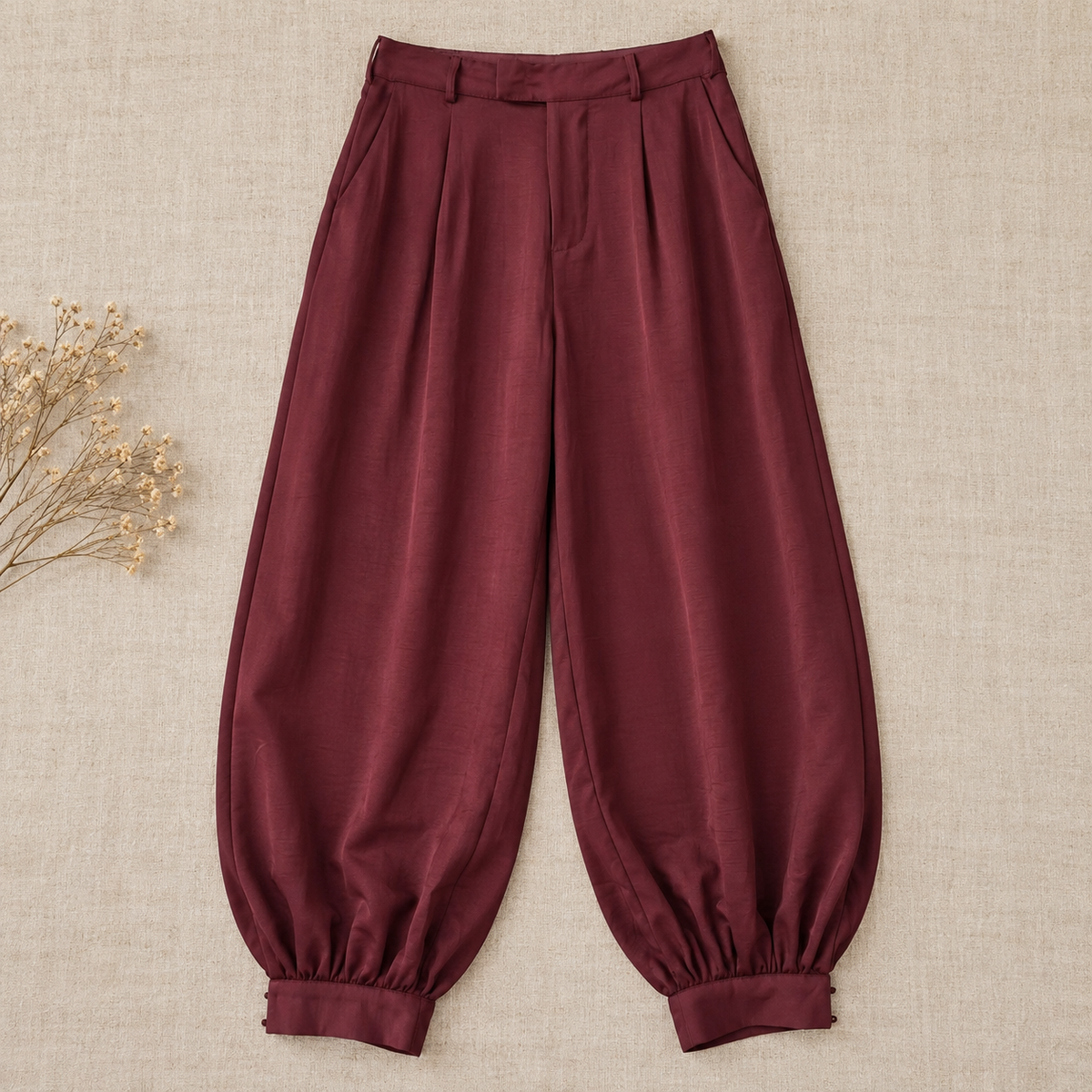 15018CX ELEGANTNE HLAČE BORDO