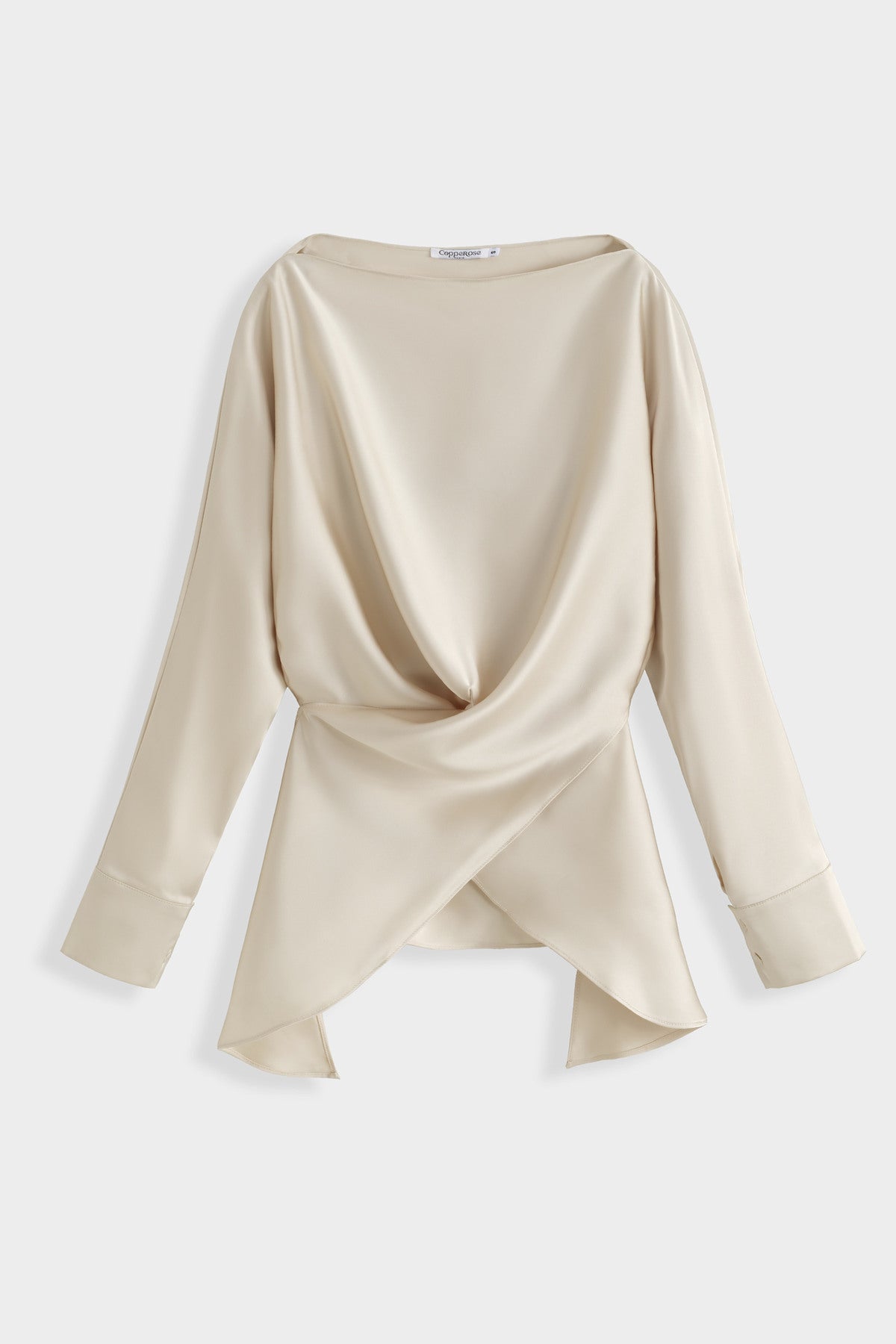 Bluza s vezanjem u struku – Bež, prikaz 1