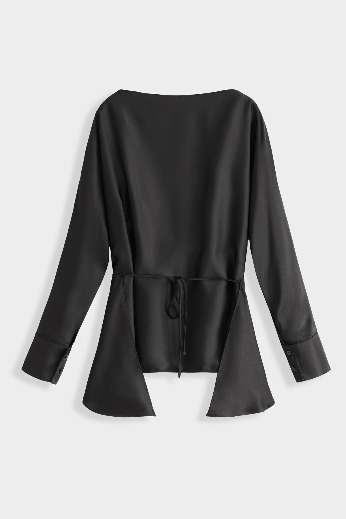 Bluza s vezanjem u struku – Crna, prikaz 4