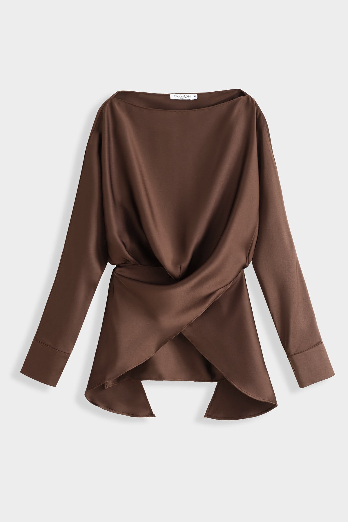 Bluza s vezanjem u struku – Smeđa, prikaz 5