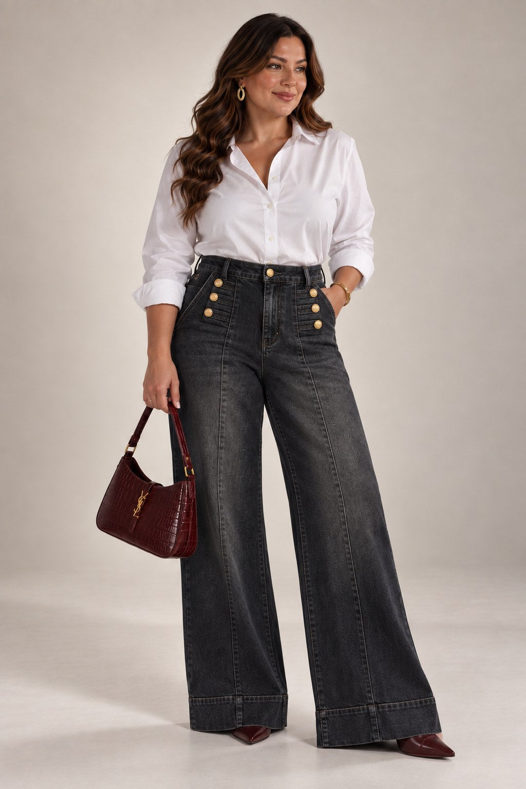 Plus size traperice širokih nogavica