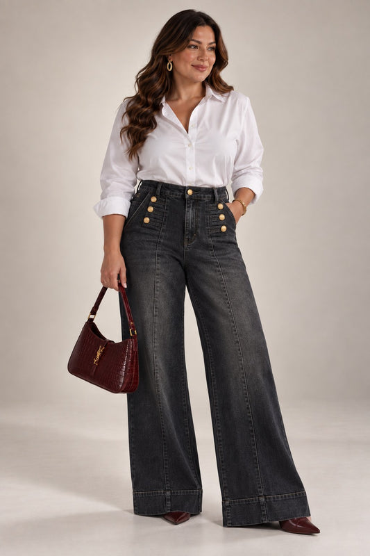 Plus size traperice širokih nogavica