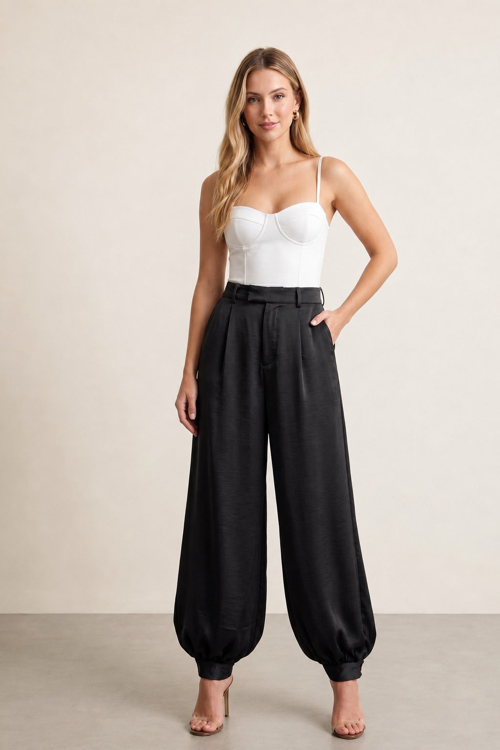 Elegantne hlače širokog kroja – elegantne hlače crne