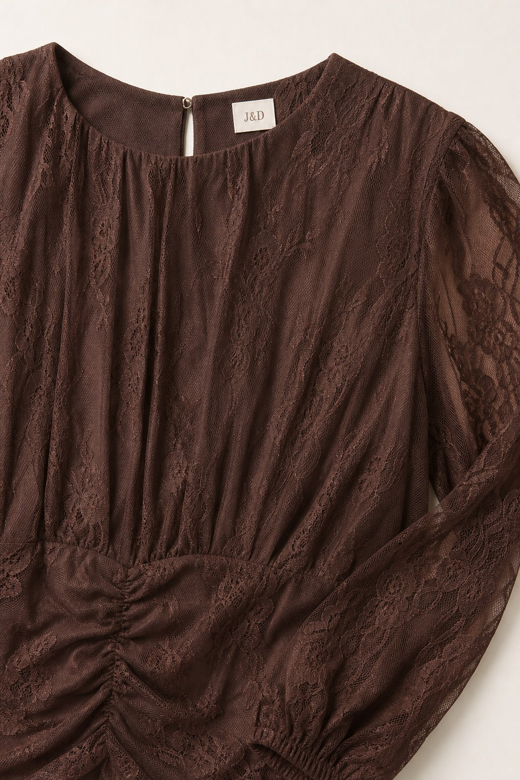 Bluza s čipkastim rukavima – bluza sa čipkom smeđa