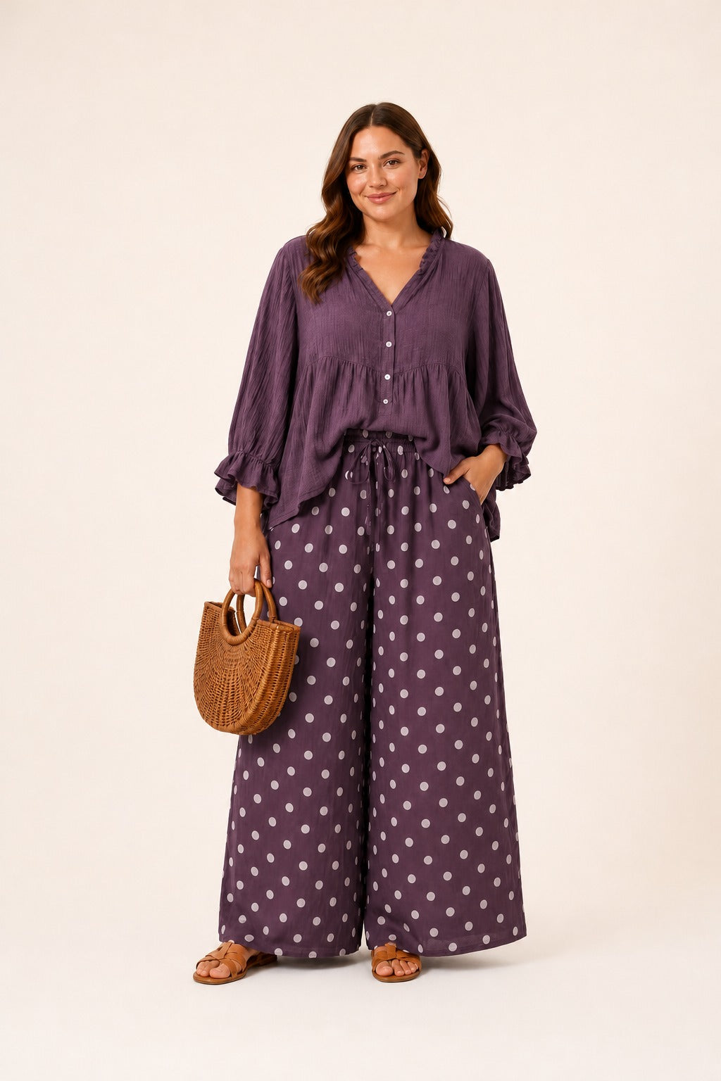 Boho hlače s polka uzorkom – boho hlače polka
