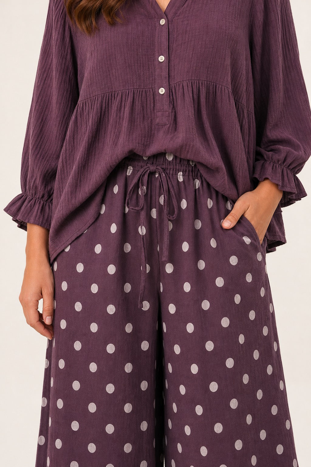 Boho hlače s polka uzorkom – boho hlače polka