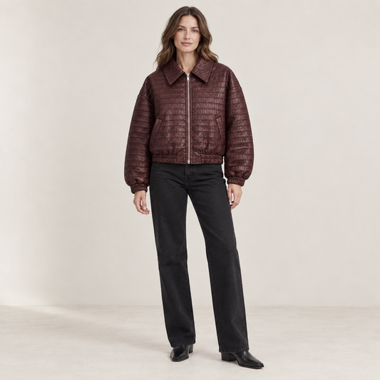 Bordo jakna s krokodil efektom – QW1306