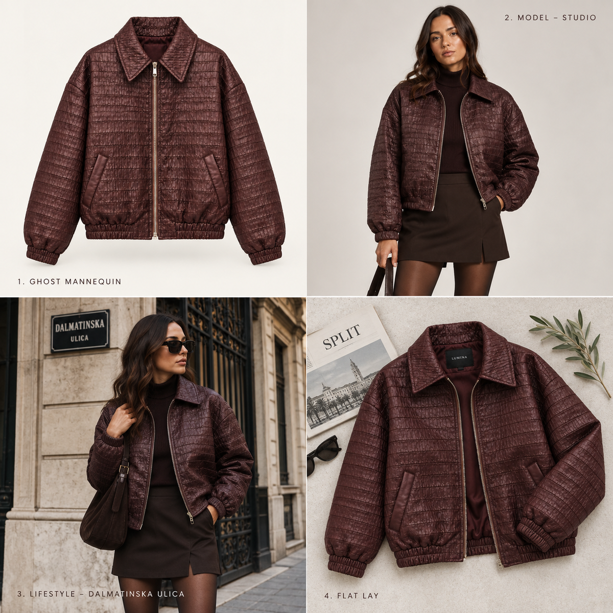 Bordo jakna s krokodil efektom – QW1306
