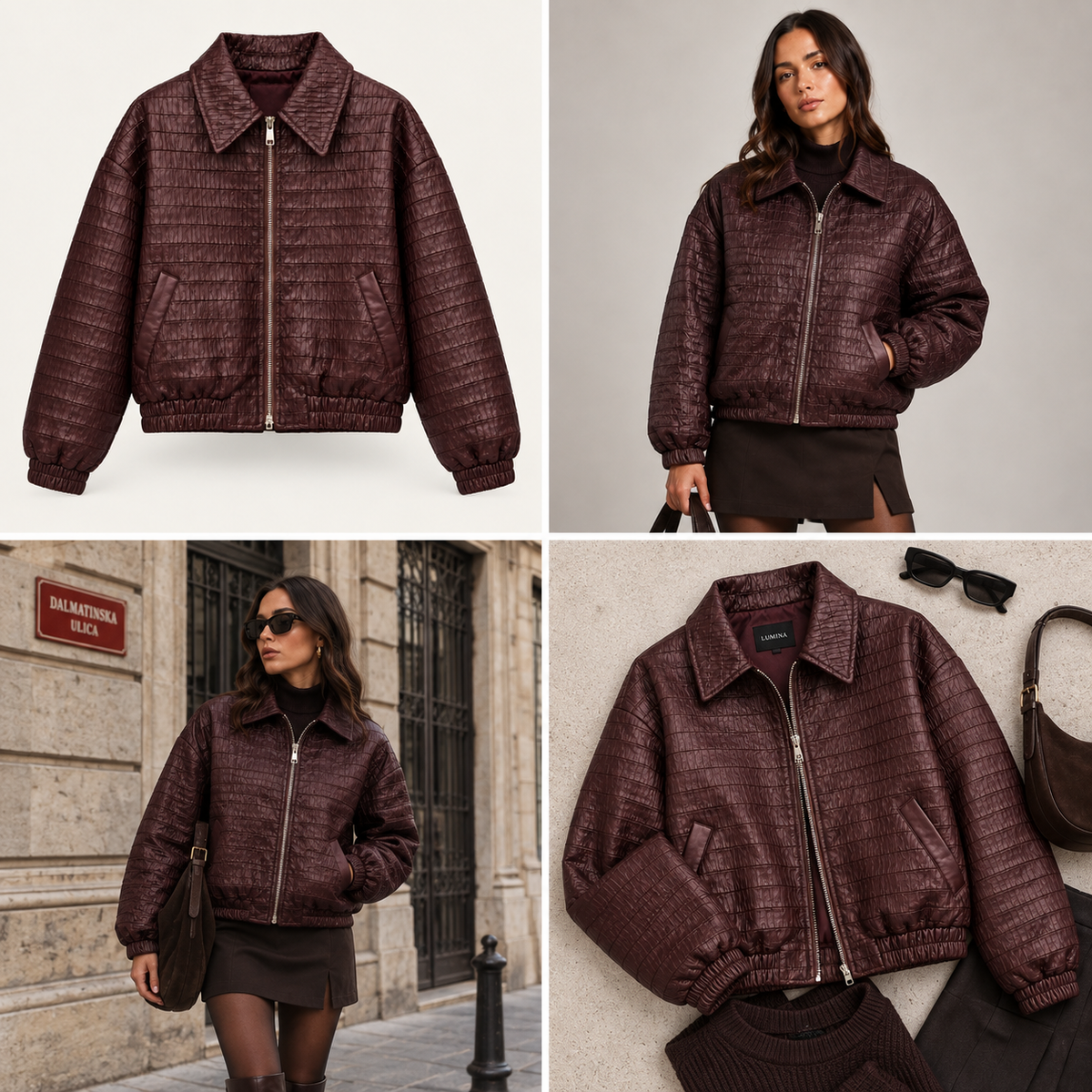Bordo jakna s krokodil efektom – QW1306